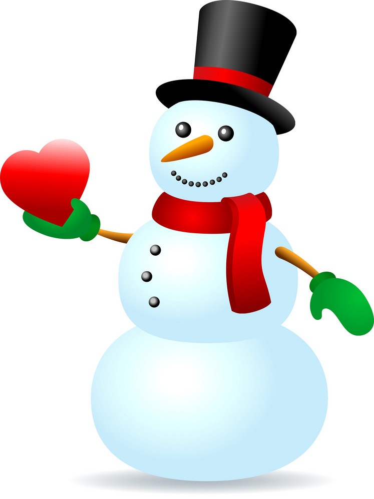 snowman with heart