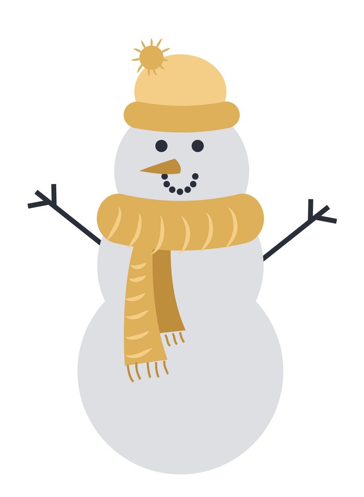 snowman with yellow cap and scraft