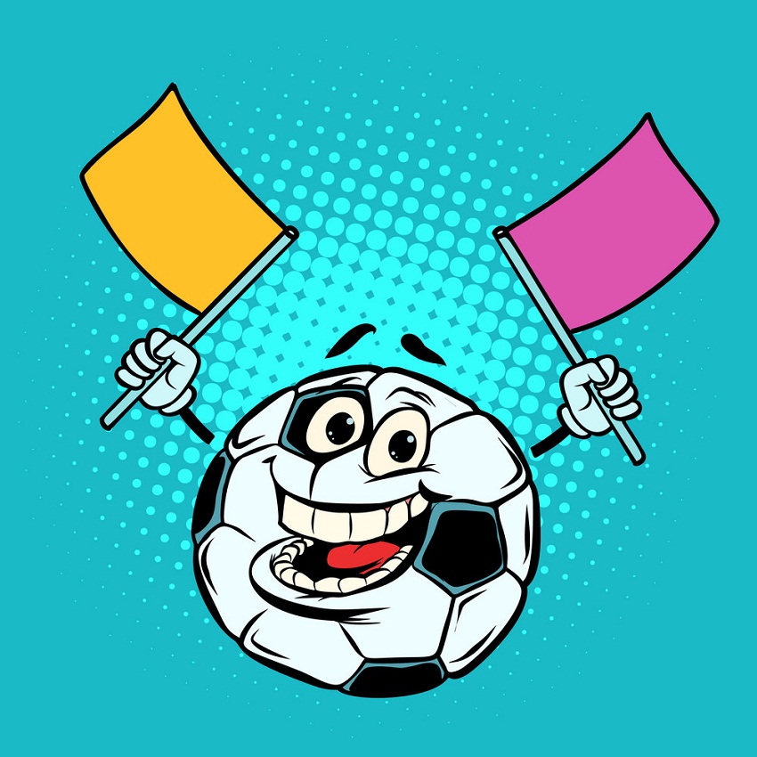 soccer ball fan with flags