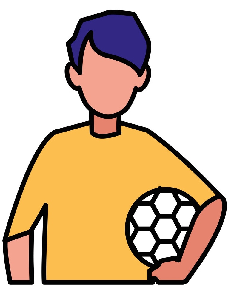 man holding soccer ball icon