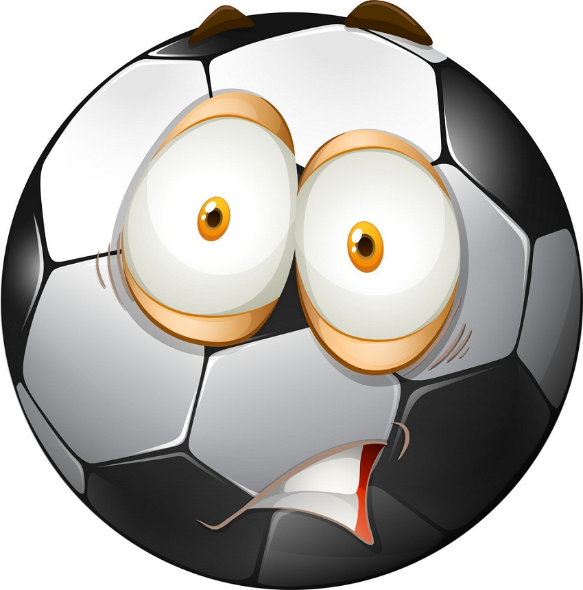 soccer ball with shocking face