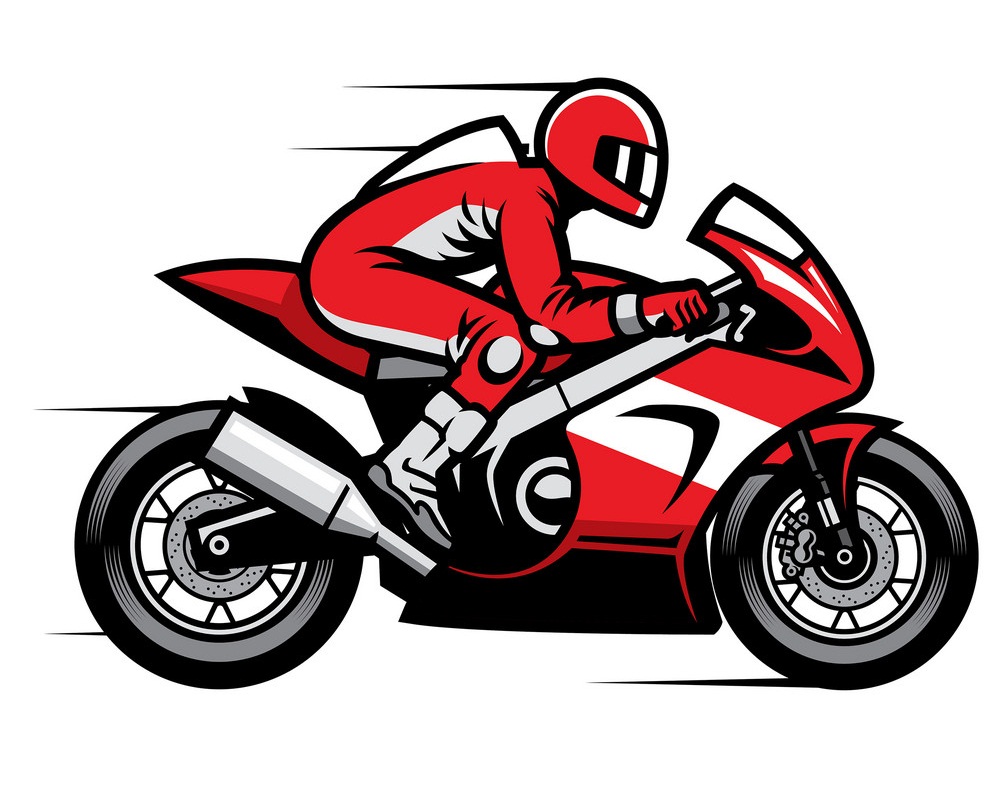 sport motorbike racer riding fast