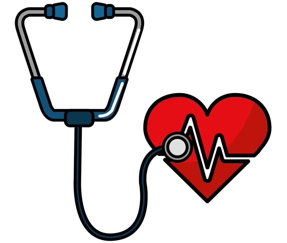 stethoscope and heart cardio