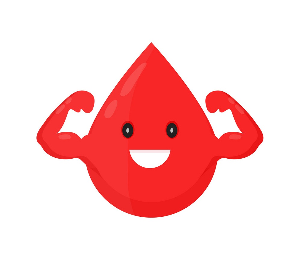 strong happy blood drop