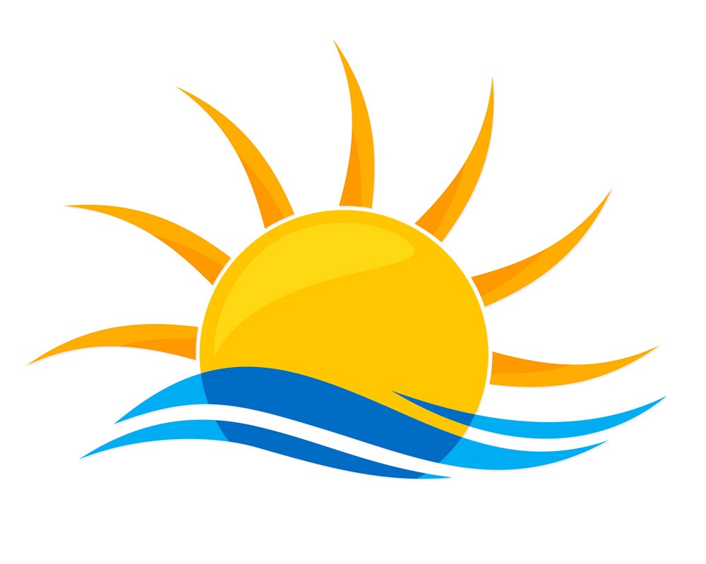 sun logo and sea