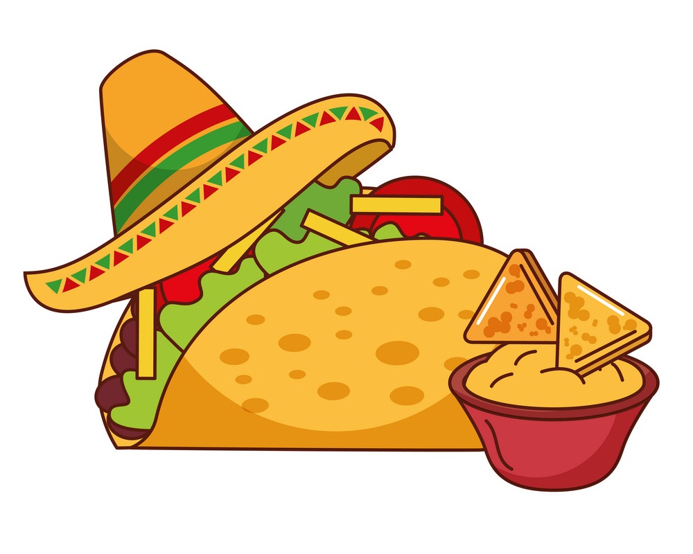 taco nachos with hat