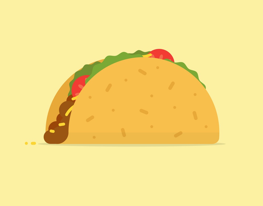 taco on yellow background