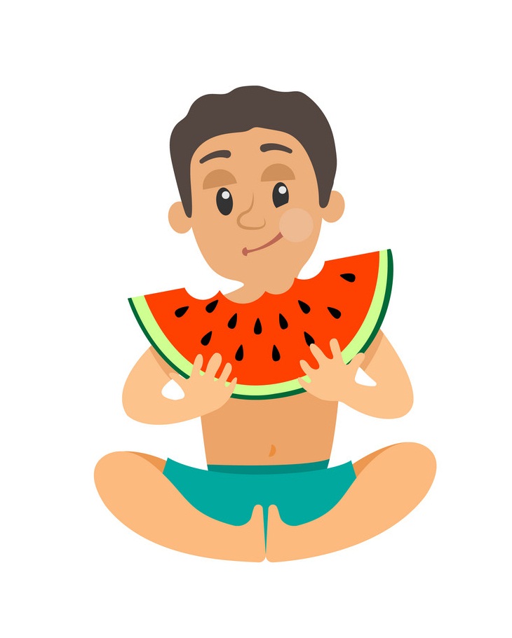 Teenager Eating Watermelon