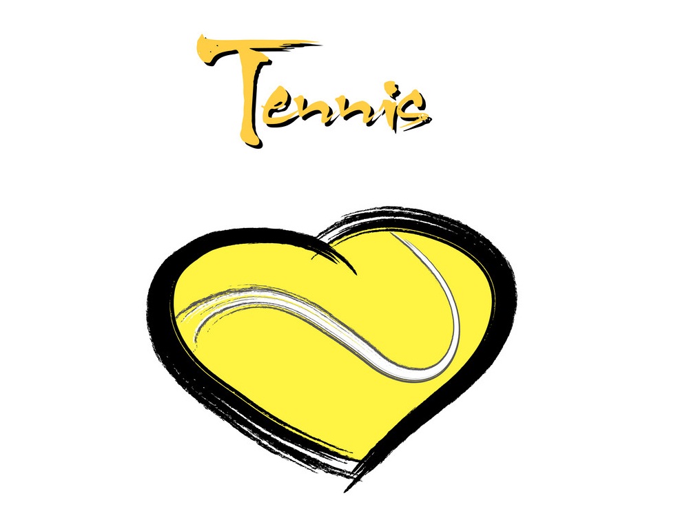 Tennis ball shaped as a heart