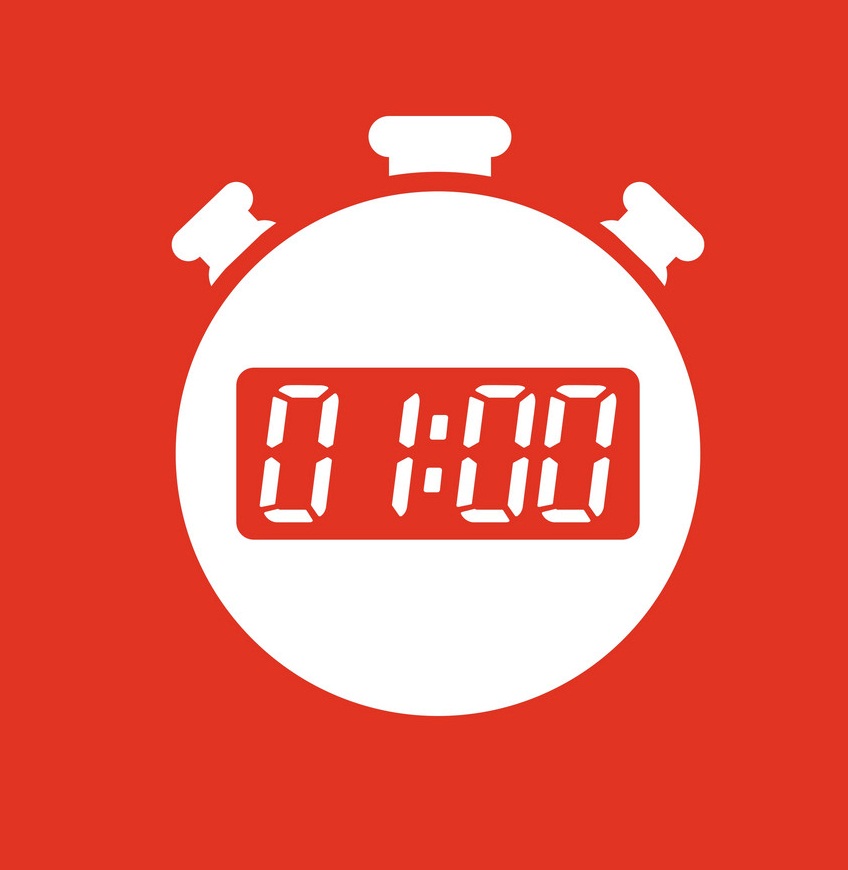 the 60 seconds stopwatch on red background 1
