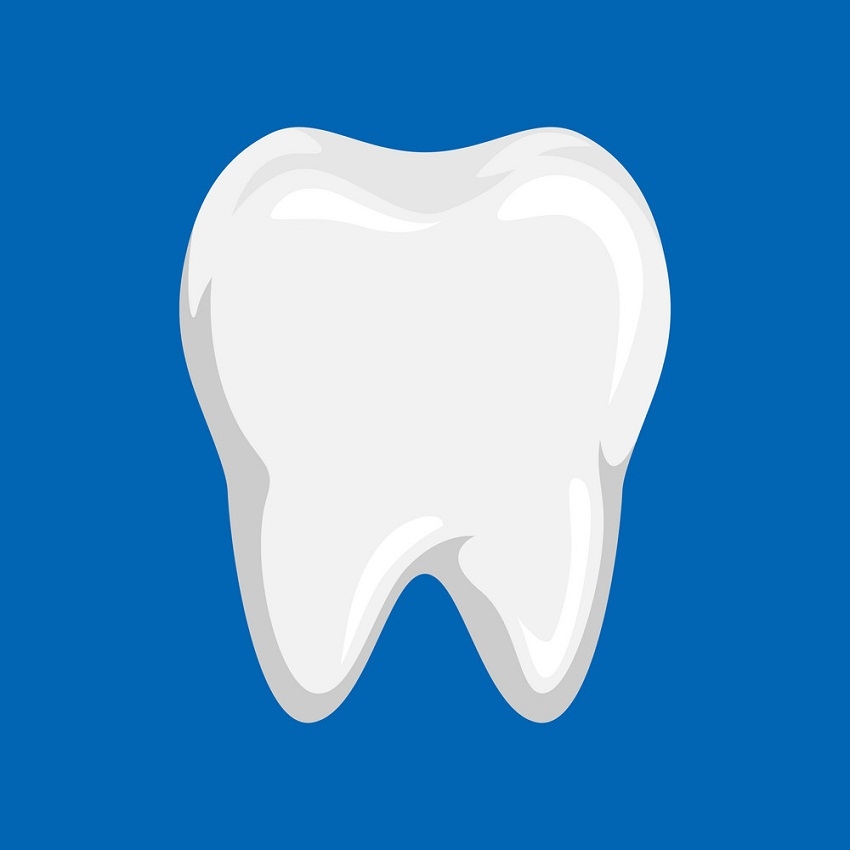 tooth on blue bacground