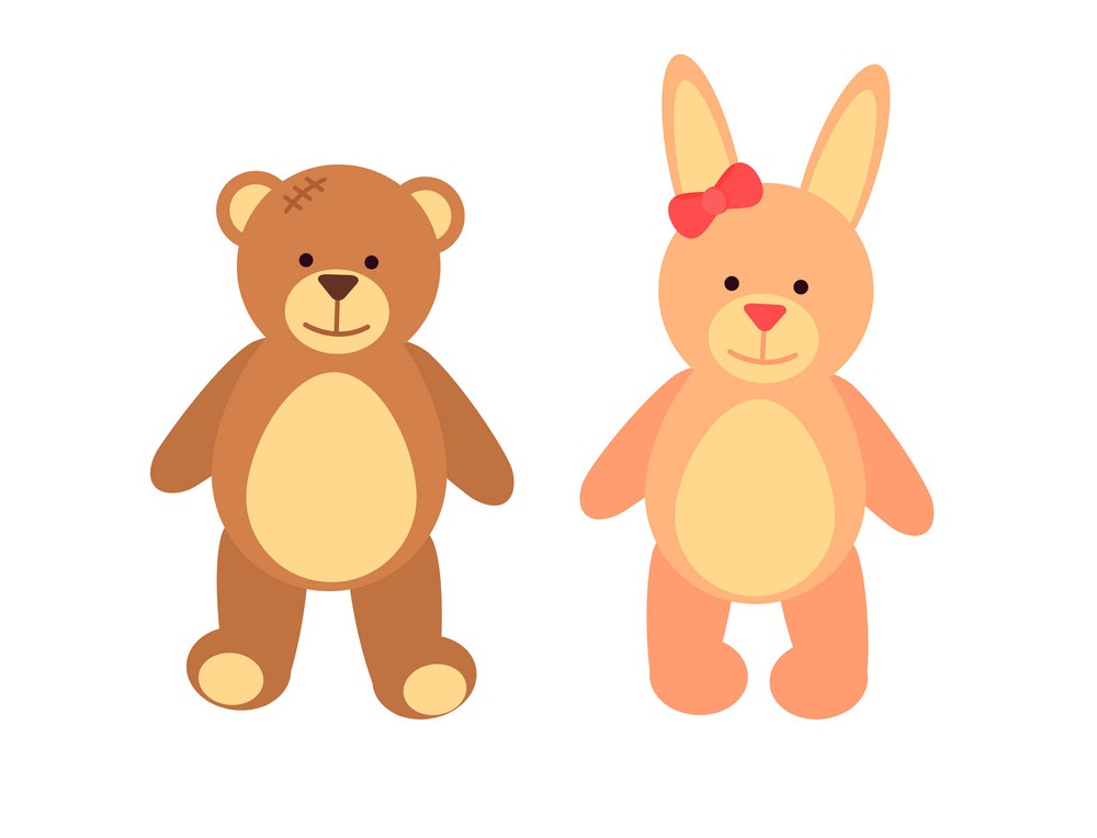 Toy Teddy Bear and Rabbit