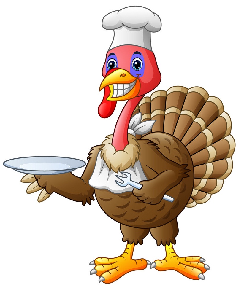 turkey with fork and plate
