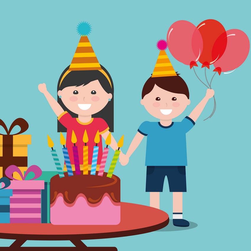 two kids celebrating birthday