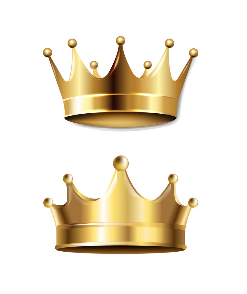 two realistic golden crown