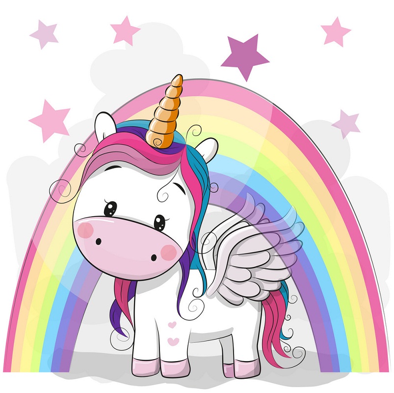 unicorn with rainbow