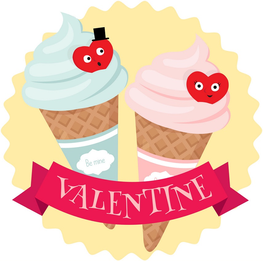 valentine ice cream cones
