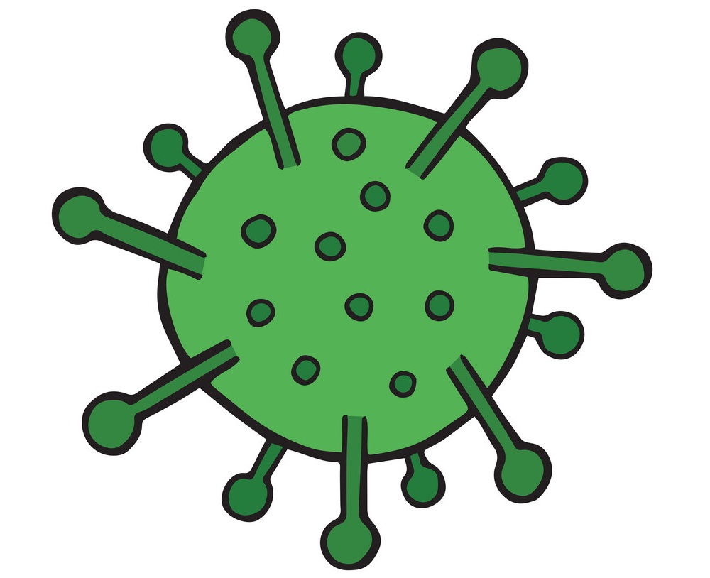 Hand drawn vector of Wuhan corona virus, covid-19.