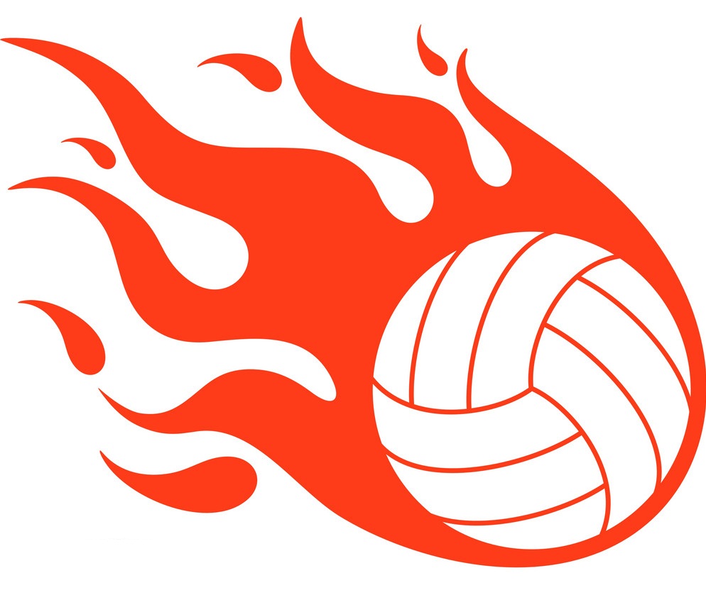 volleyball ball on fire
