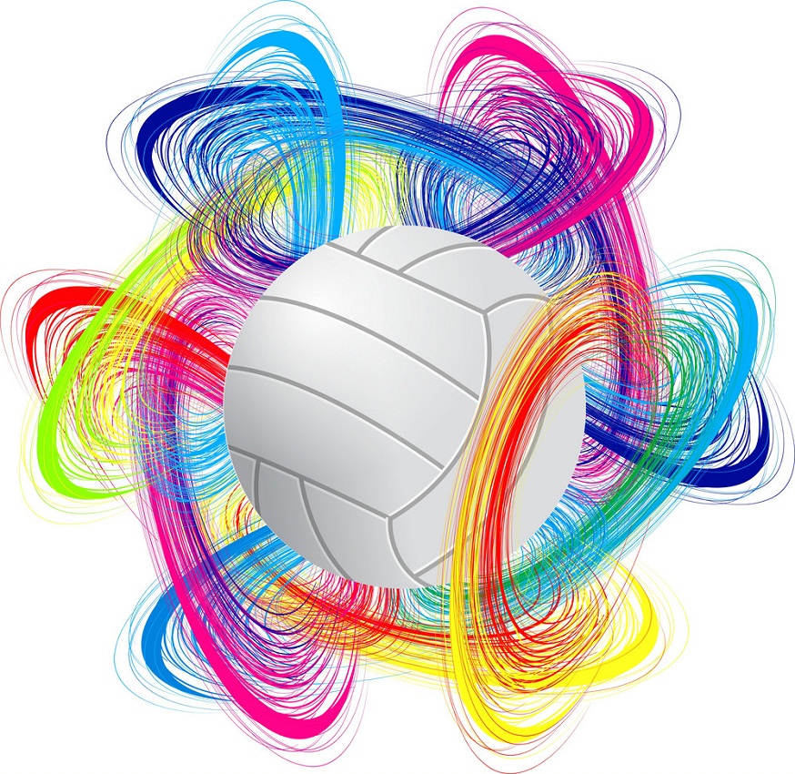 volleyball ball with colorful background