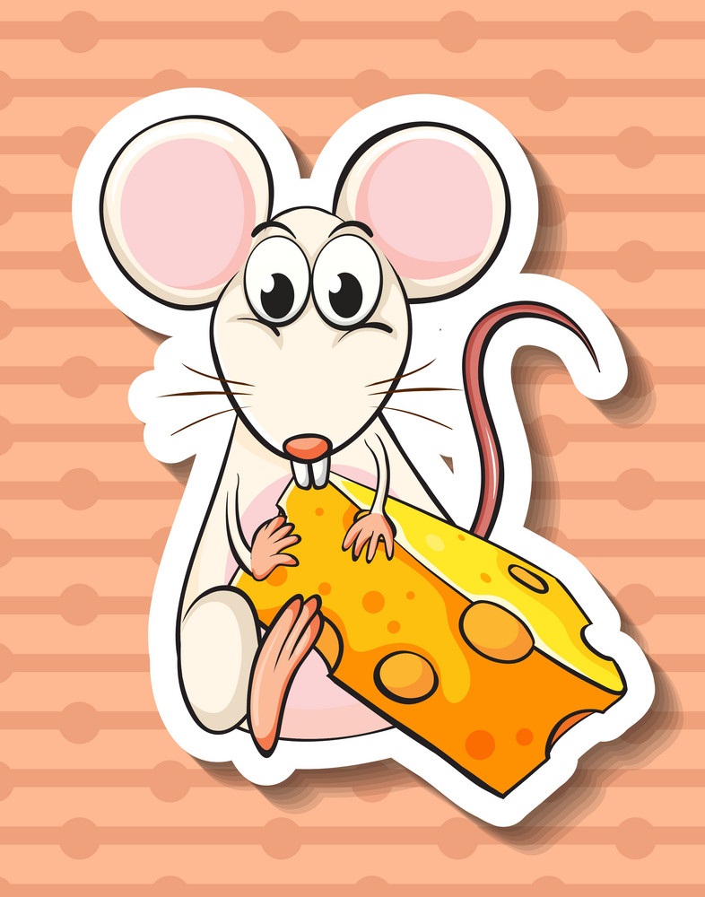 white mouse and cheese