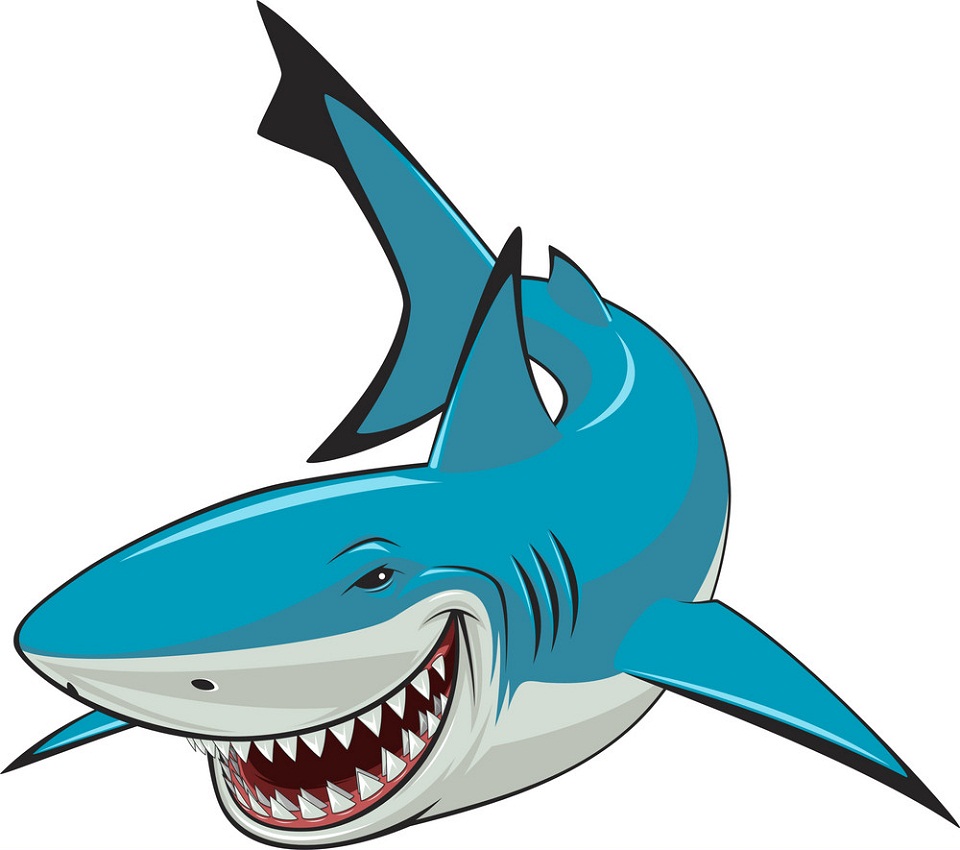 white shark smiling