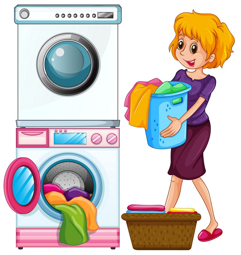 woman washing clothes
