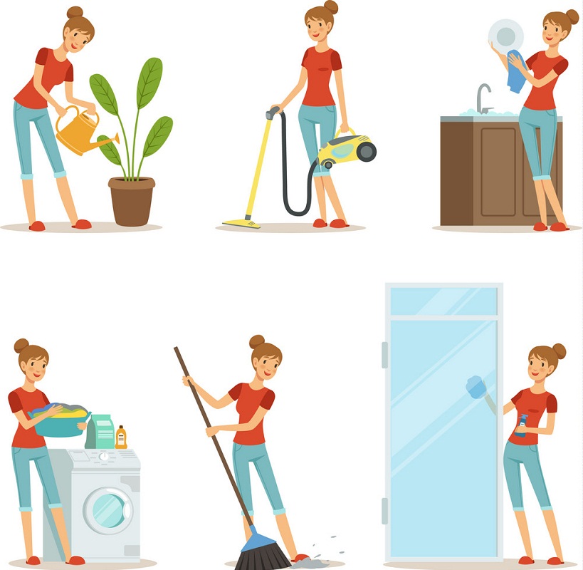 woman with housework