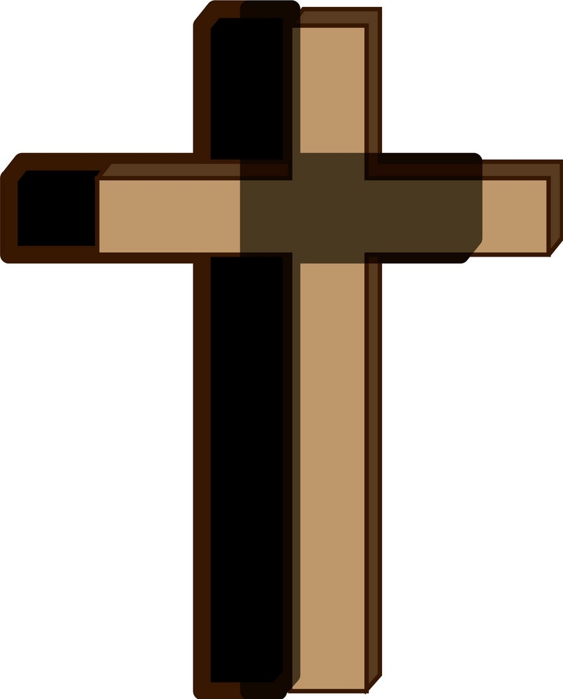 wooden cross with shadow