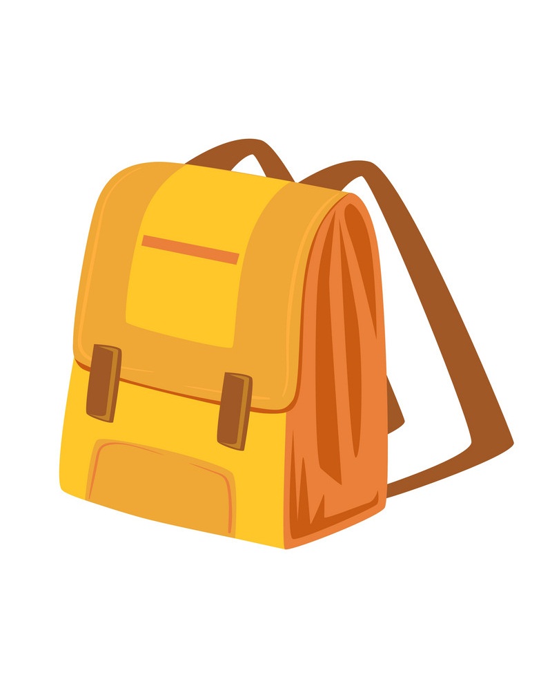 yellow and beige school backpack