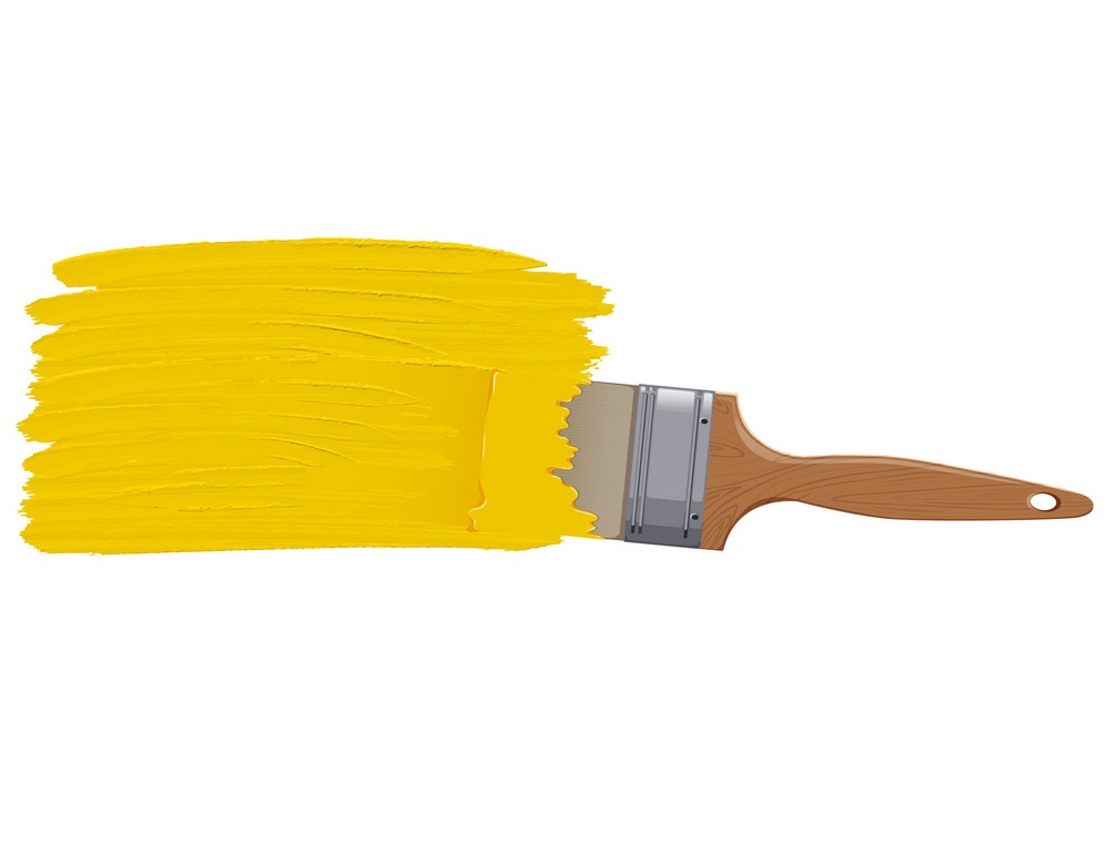 yellow color paint brush