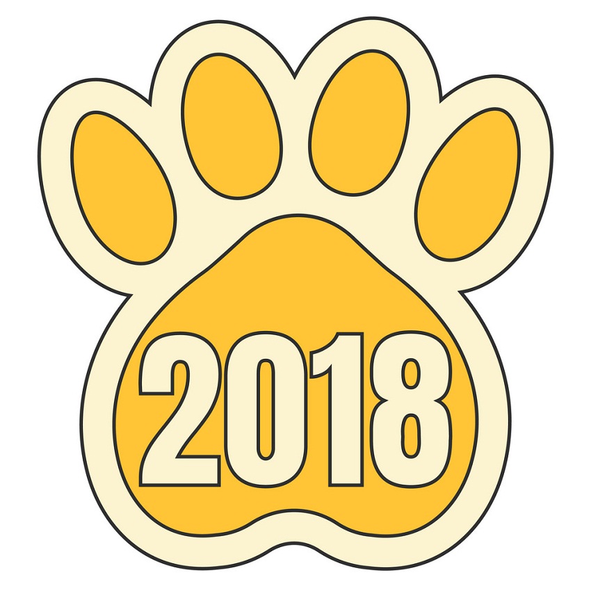 yellow paw print year 2018