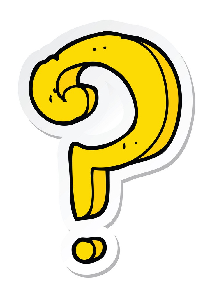 yellow question mark sticker