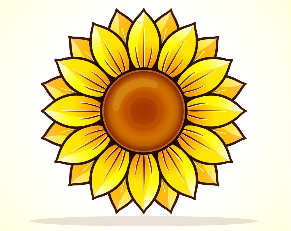 Vector yellow sunflower icon design