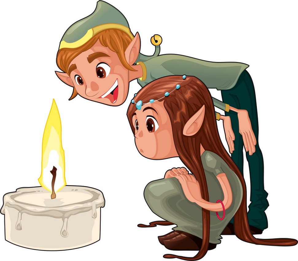 young elf with candle