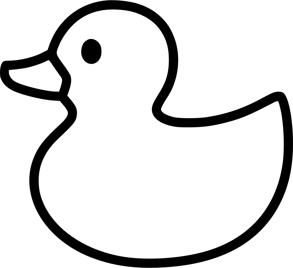 Duck Clipart Black and White 6