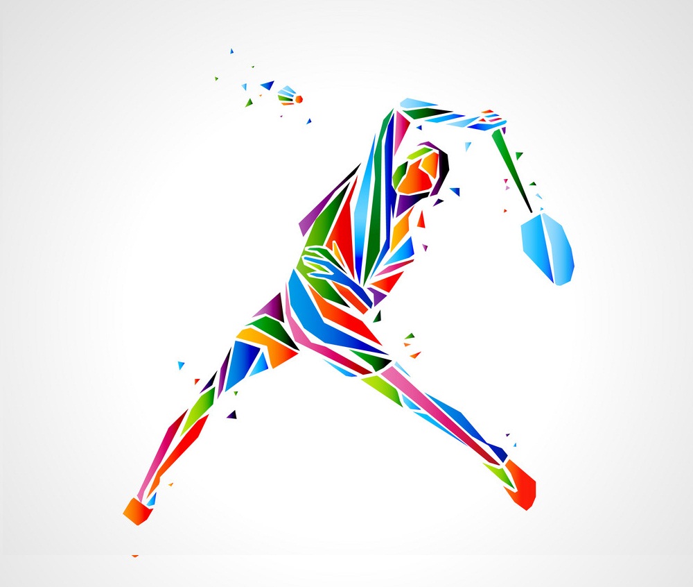 abstract badminton player