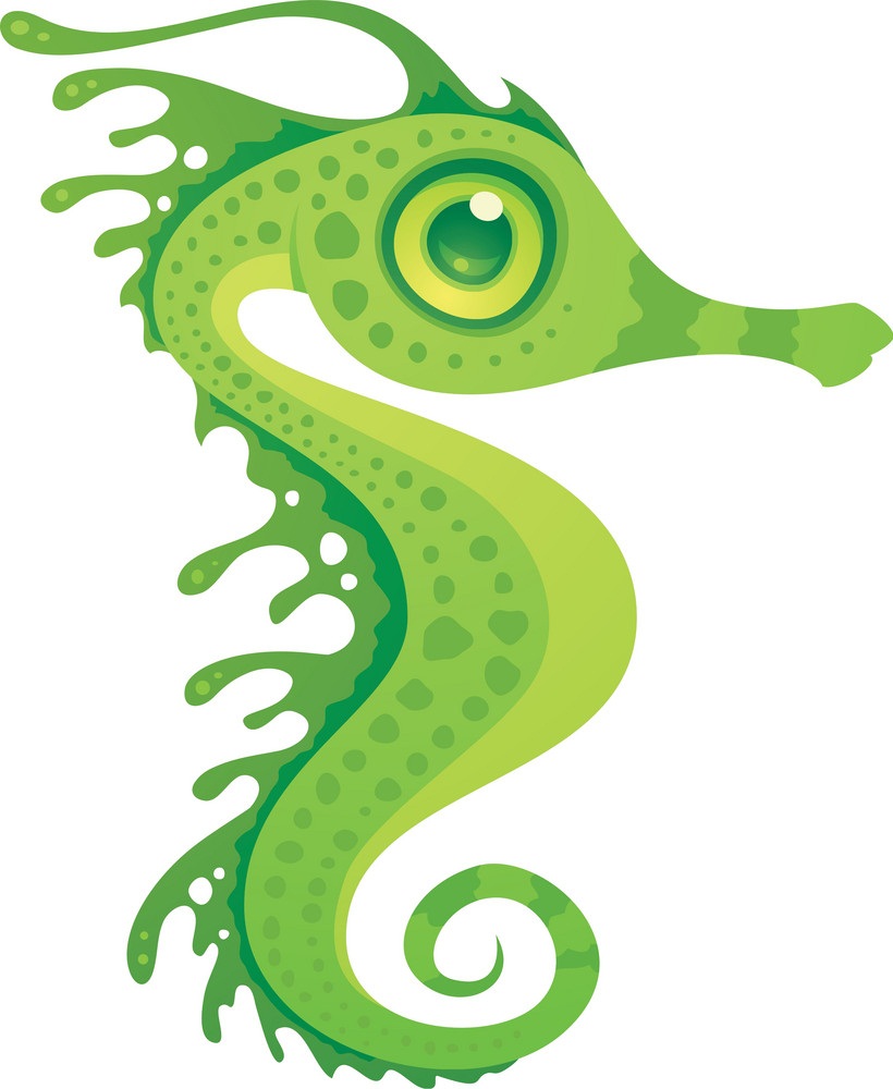 adorable green seahorse