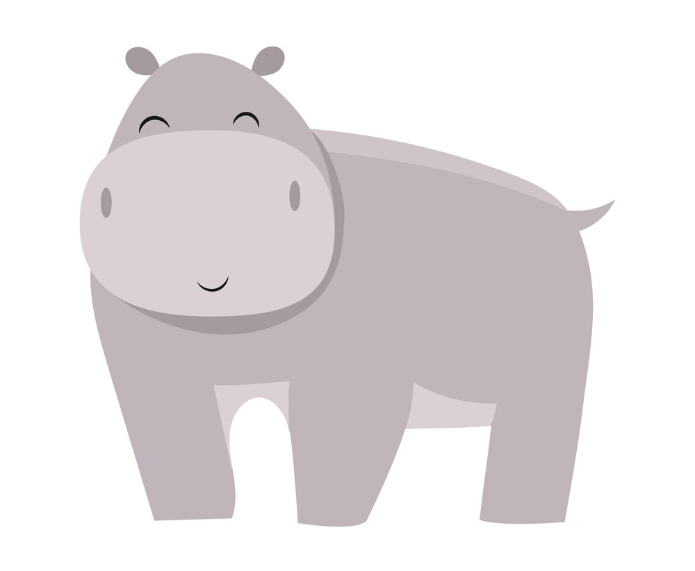 adorable hippo smiling