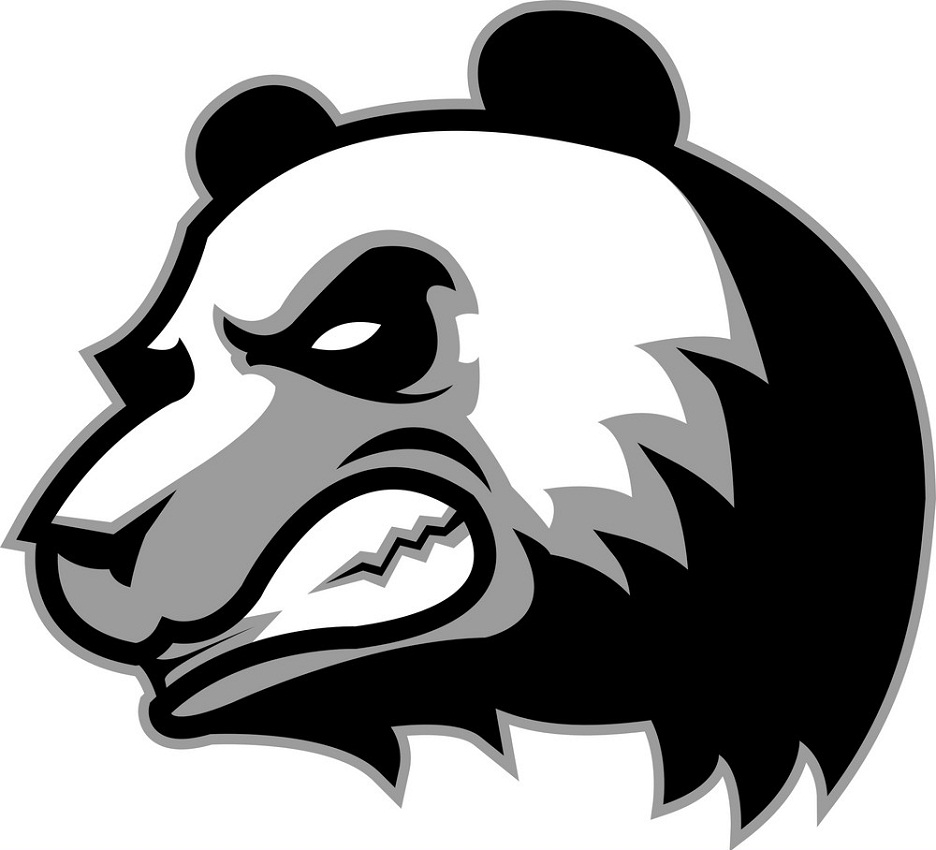 angry panda head mascot