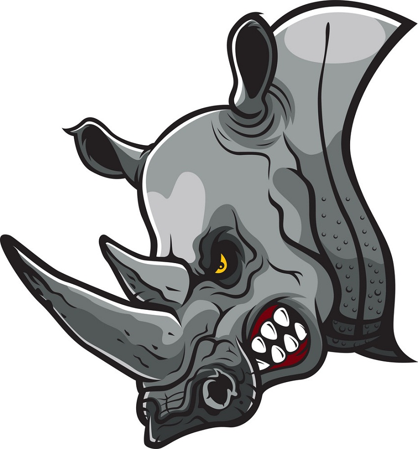 angry rhino head
