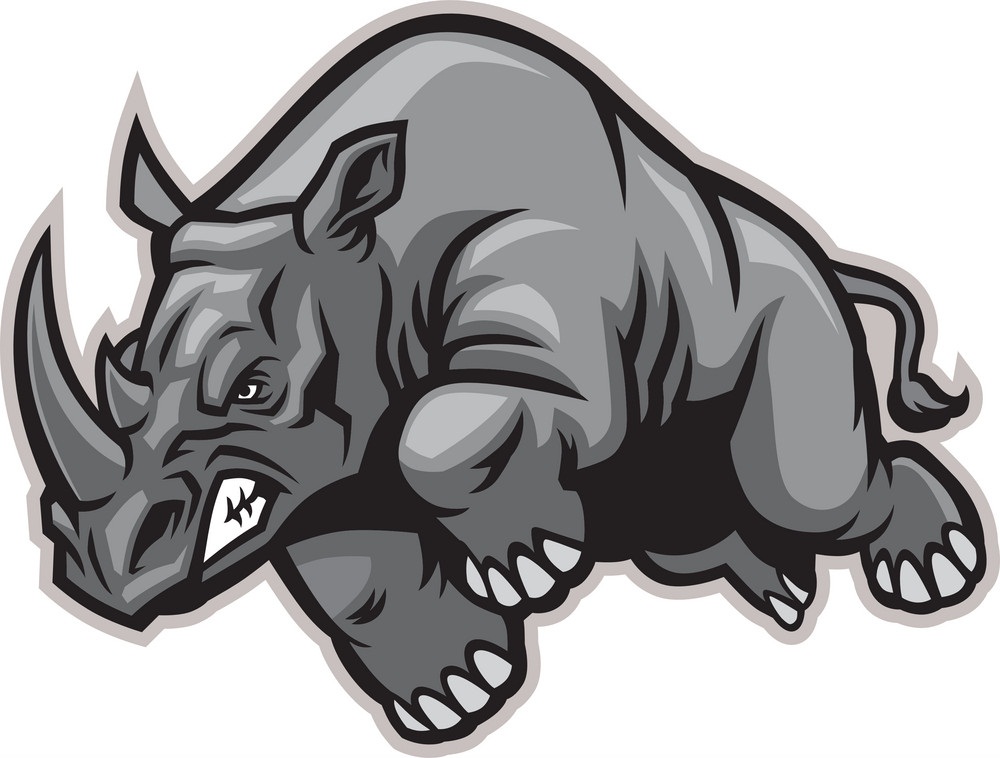 angry rhino mascot