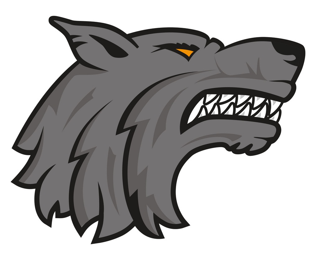 angry wolf head logo
