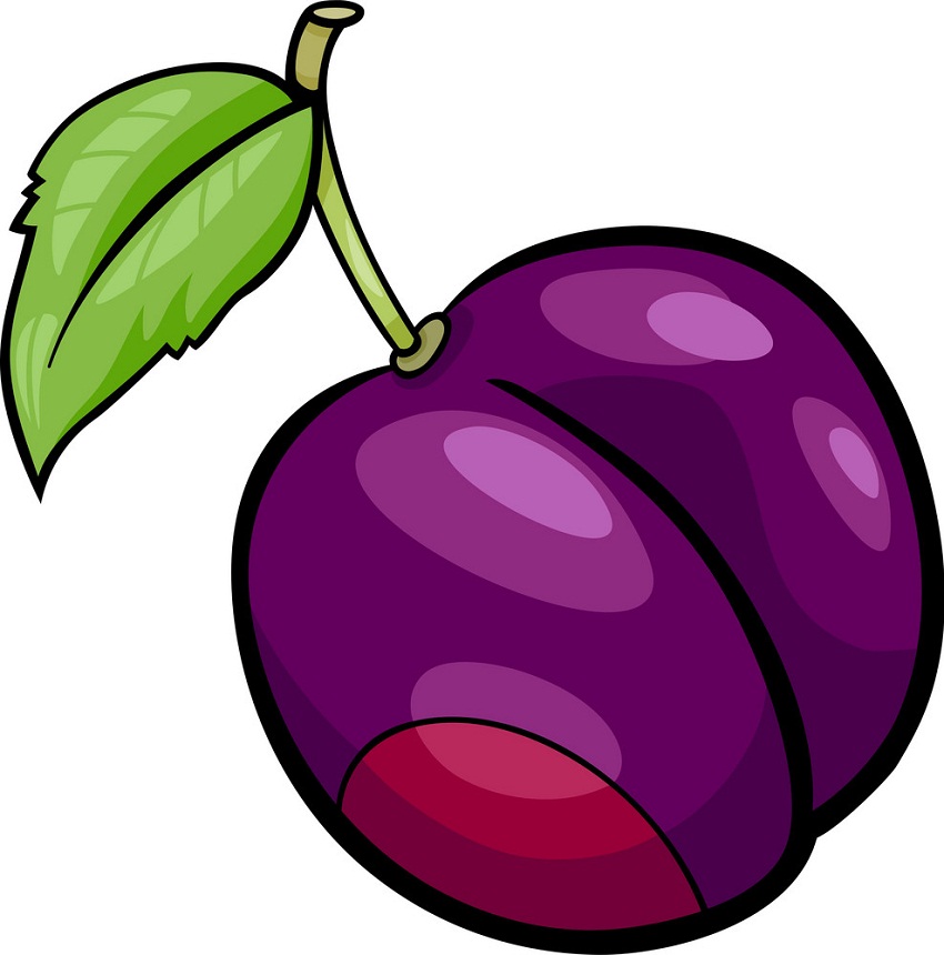 animated plum fruit