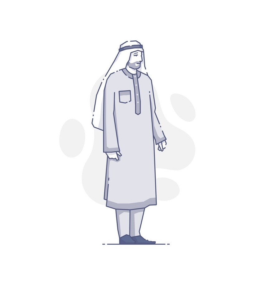 arabian man in thawb