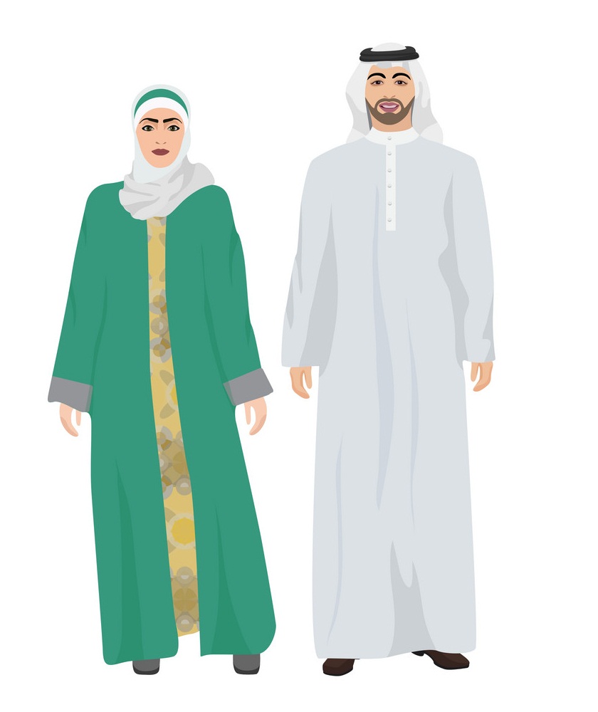 arabic man and woman in thawb 1