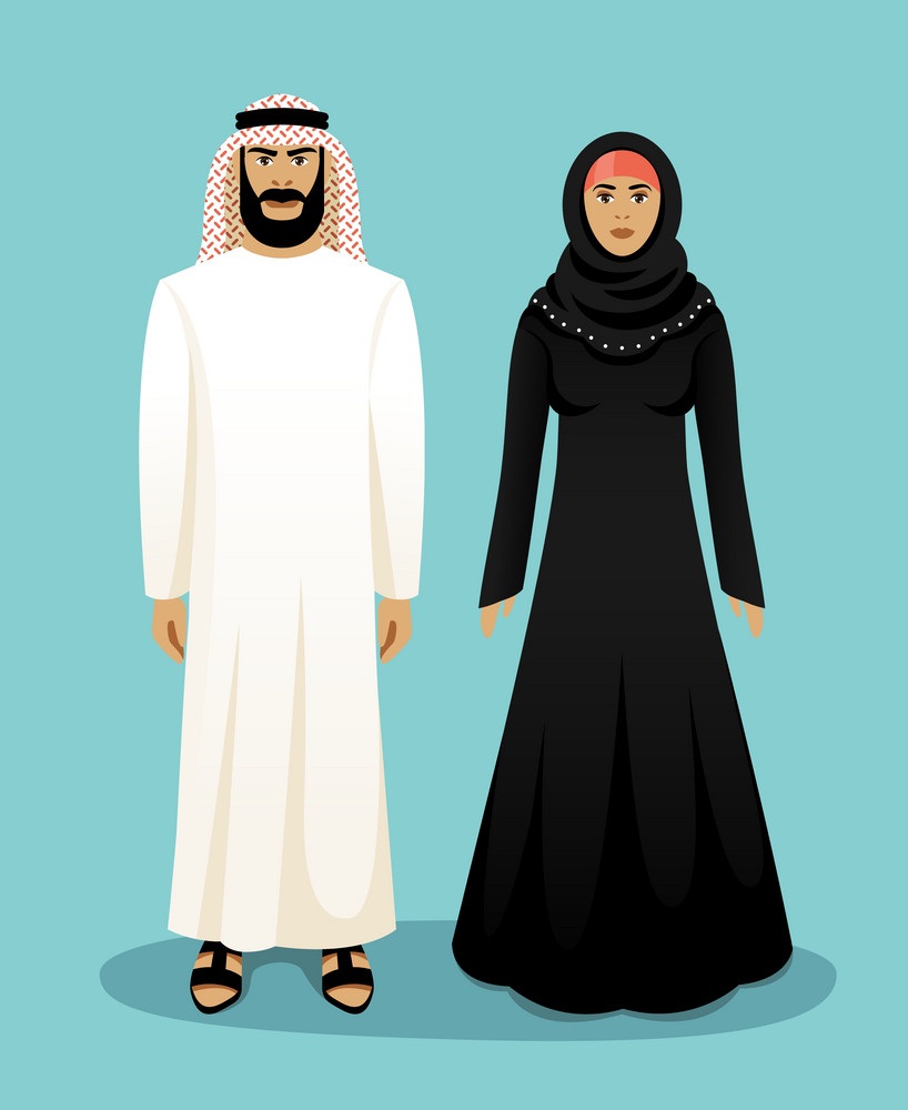arabic man and woman in thawb 2