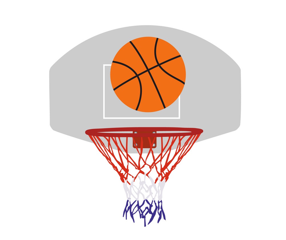 basketball ball and basket