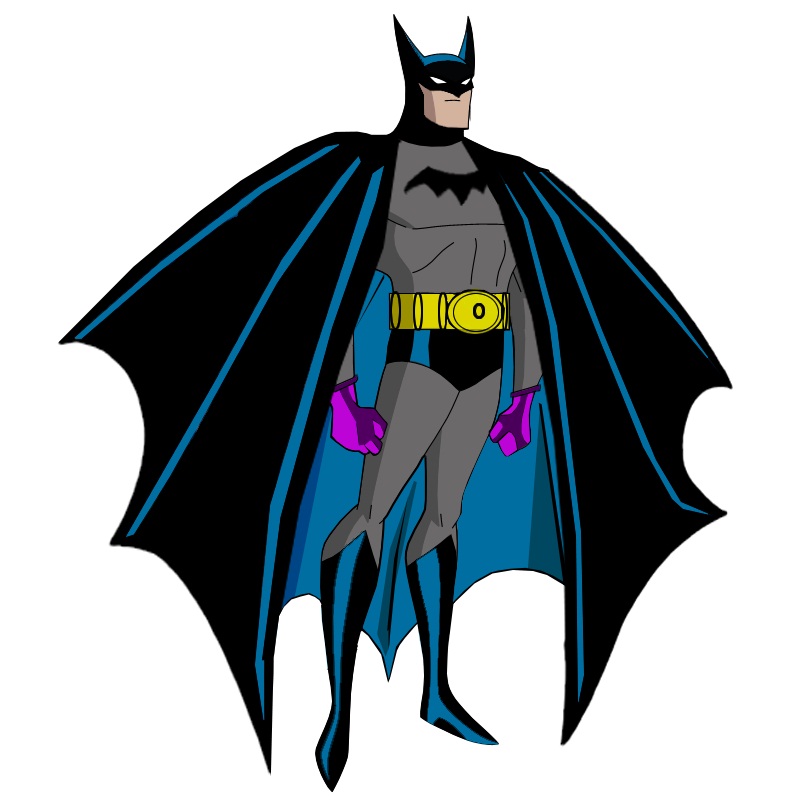 batman with purple gloves