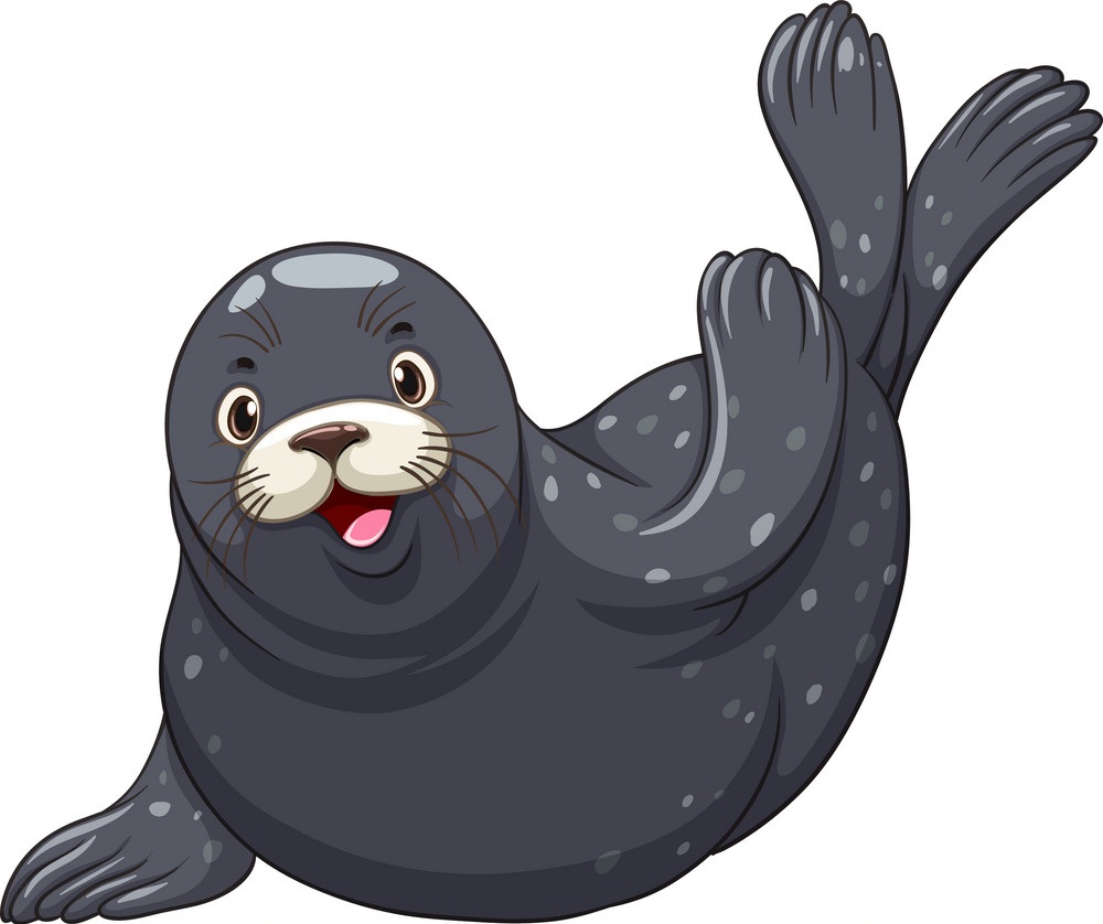 black seal with happy face